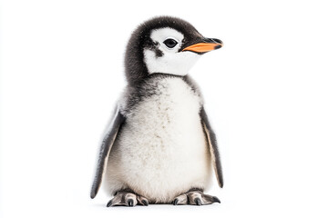 Fototapeta premium a penguin is standing on a white surface