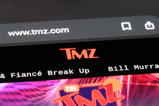 Shanghai,China-April 8th 2025: TMZ website brand logo