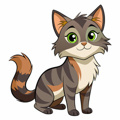 cat isolated vector white background