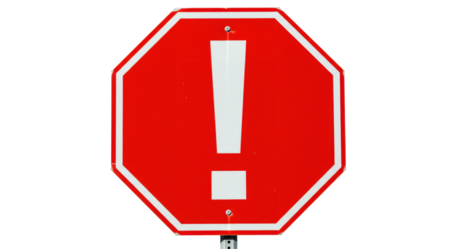 Isolated Red Exclamation Mark Sign