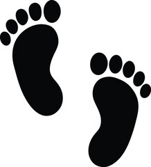 foot prints on white background