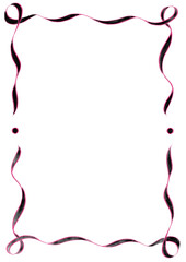 Bright Pink & Black Wavy Ribbon Frame with Dots, wedding menu invitation border, hand drawn baby shower, a4 birthday valentines party, clown funfair style, bachelorette bachelor vintage retro