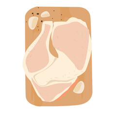 raw chicken meat. Raw chicken on a cutting board, 