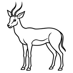 One-Line Antelope Vector Illustration