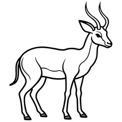 One-Line Antelope Vector Illustration