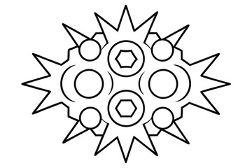 Powerstream Burst Line Art Illustration of Rapid Energy Expansion