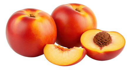 Isolated Nectarines with Slice