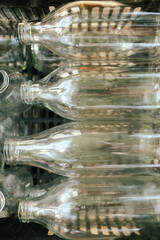 Empty Glass Bottles for Recycling. European urban setting. Close up. Part of the series