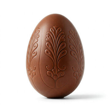 Easter chocolate egg, Scandinavian style. 3d render. isolated on white background.	