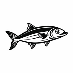 Milkfish Vector Black and White Drawing Illustration Design