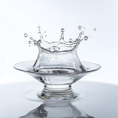 A stunning splash of water captured in mid-air, showcasing the beauty and elegance of liquid dynamics.