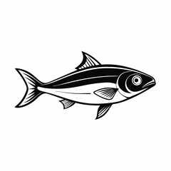 Milkfish Vector Black and White Drawing Illustration Design