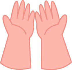 Obraz premium Pastel Pink Long Gloves, Open Palms, Upward Facing