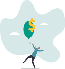 FED, Federal Reserve try to tame inflation down by interest rate hike, economic risk or investment bubble.character for design.