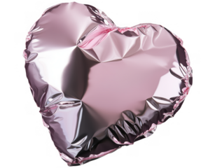 Y2K metallic pink heart balloon shiny decor