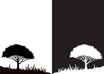 Silhouette Day and Night Portrait Background