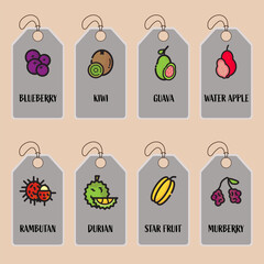 Fruits label collection