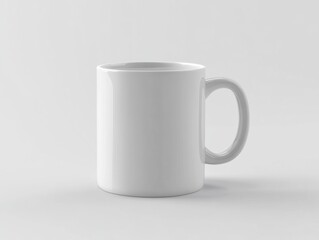 Fototapeta premium Simple White Ceramic Mug on Gray Background for Stylish Designs