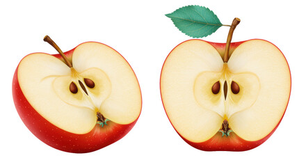 Isolated Apple cut