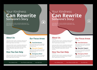 Charity flyer template , charity donation editable social media posts and Flyer, ads banner and volunteer social media post banner template