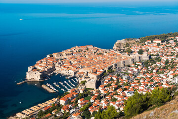 Obraz premium Old City of Dubrovnik near Adriatic Sea, Unesco World Heritage, Castle View, Croatia
