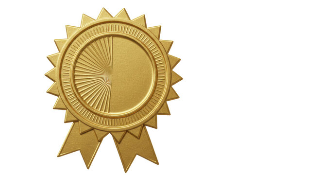 Isolated Gold Award Medal