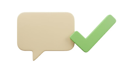 Isolated Speech Bubble with Check Mark