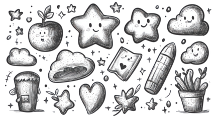 Hand-Drawn Doodles png isolated doodles png hand-drawn doodles png sketch doodles png decorative doodles png illustrations png transparent background image.