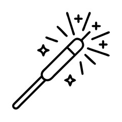 Sparkler vector icon illustration for new year celebration party firework festive holiday event design 