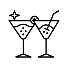 Martini cocktail drink vector icon illustration graphic design for bar party celebration and drink menu design
