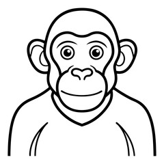 One-Line Chimpanzee Vector Design