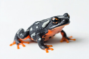 Obraz premium a frog with orange legs and a black body
