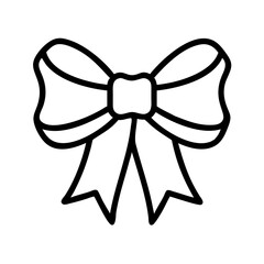 Outline vector graphic of a decorative bow for christmas and gift wrapping projects, isolated object design