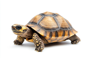 Fototapeta premium a small turtle is standing on a white surface