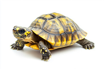 Obraz premium a turtle is sitting on a white surface