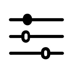 Horizontal Sliders Representing Audio or Display Adjustment Icon Design
