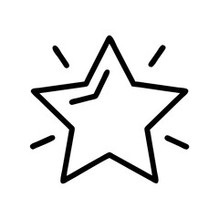 Star outline vector icon illustration for graphic design and web design element with shine effect design