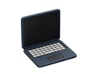laptop with an open screen and keyboard icon illustration 3d render Laptop icon 3d render