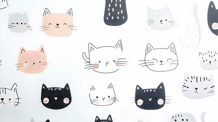 kawaii cat drawing illustration