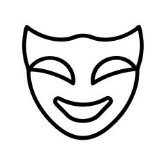 Happy theater mask vector icon illustration representing drama comedy and performance art with simple outline style