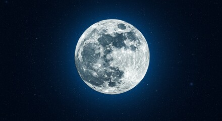 Fototapeta premium Full Moon in Dark Sky