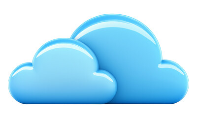 Blue cloud icon on transparent PNG