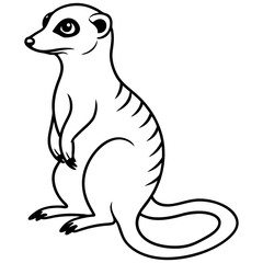 One-Stroke Meerkat Vector Design