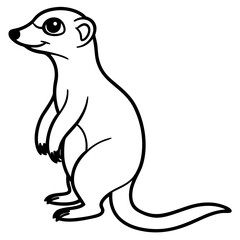 One-Stroke Meerkat Vector Design