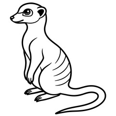 One-Stroke Meerkat Vector Design
