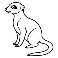 One-Stroke Meerkat Vector Design