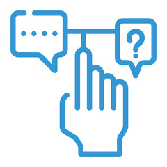user interaction and FAQ icon