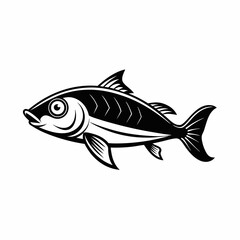 Cisco Fish Silhouette Vector Black and White Drawing Illustration