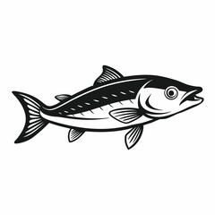 Cisco Fish Silhouette Vector Black and White Drawing Illustration