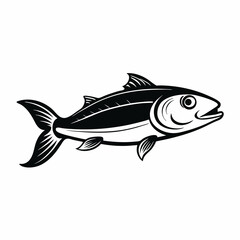 Cisco Fish Silhouette Vector Black and White Drawing Illustration